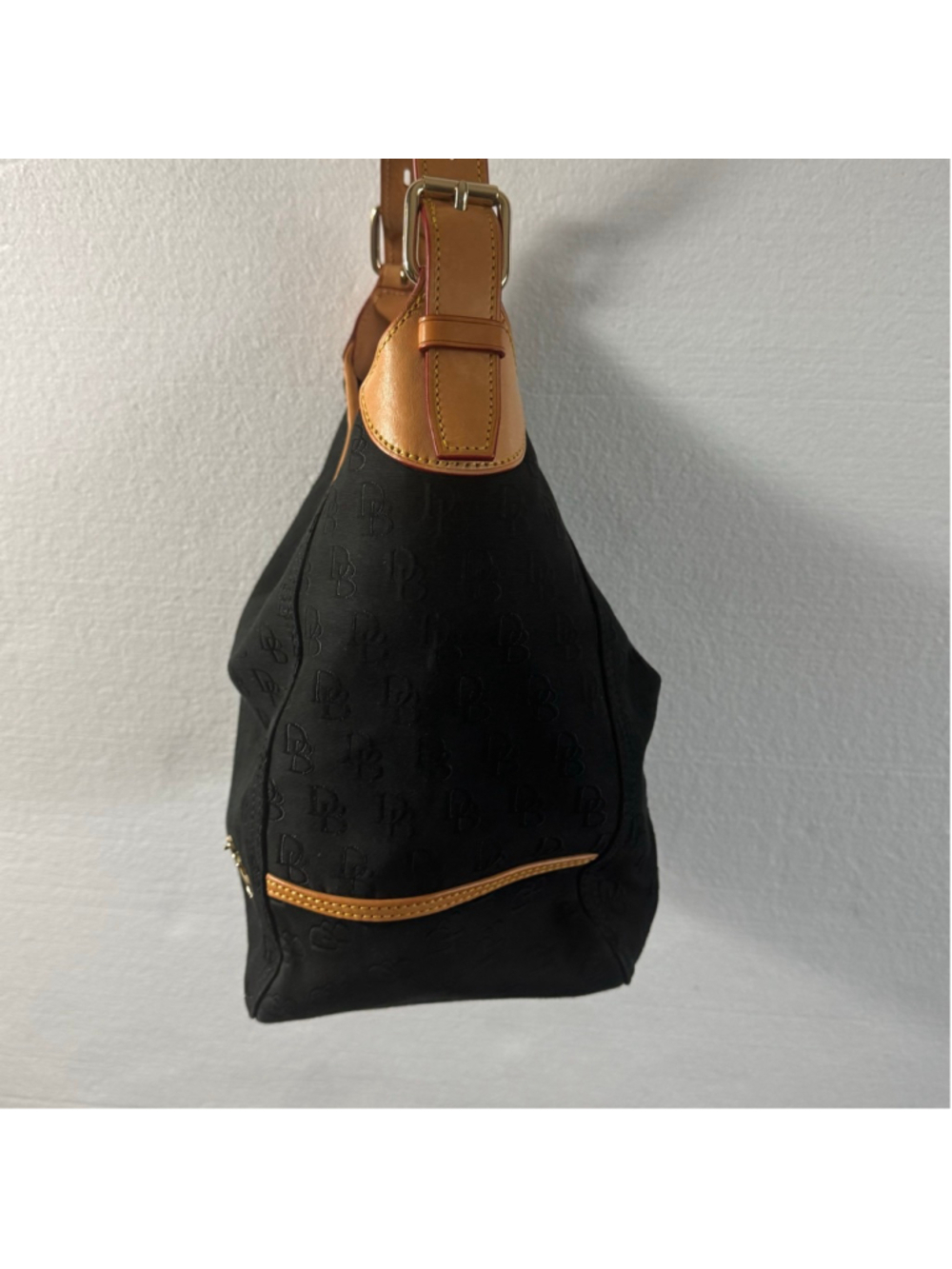 Dooney & Bourke Black Tan Monogram Hobo Bag One Size - Picture 6 of 12